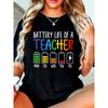 Teacher Battery Life Weekdays Energy Plus Size Tops for Women, Summer Casual T Shirts, Graphic Loose Tees