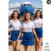 JIT D Airline Stewardess Skirt Blue Retro Metal Tin Sign Room Decor Wall Art
