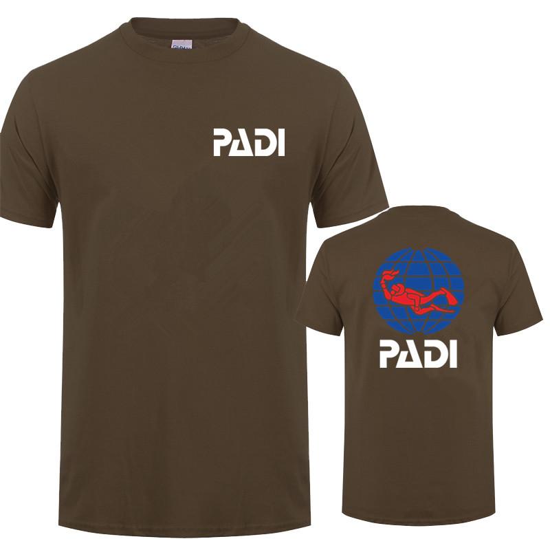 Potápěč Padi Tričko Unisex Ležérní Bavlněné Krátký Rukáv Vrcholy Lh373