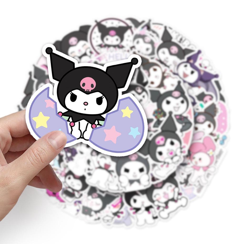 50 Cartoon Kuromi Stickers for Kids' Reward, Graffiti, Suitcase, Laptop, and Scooter