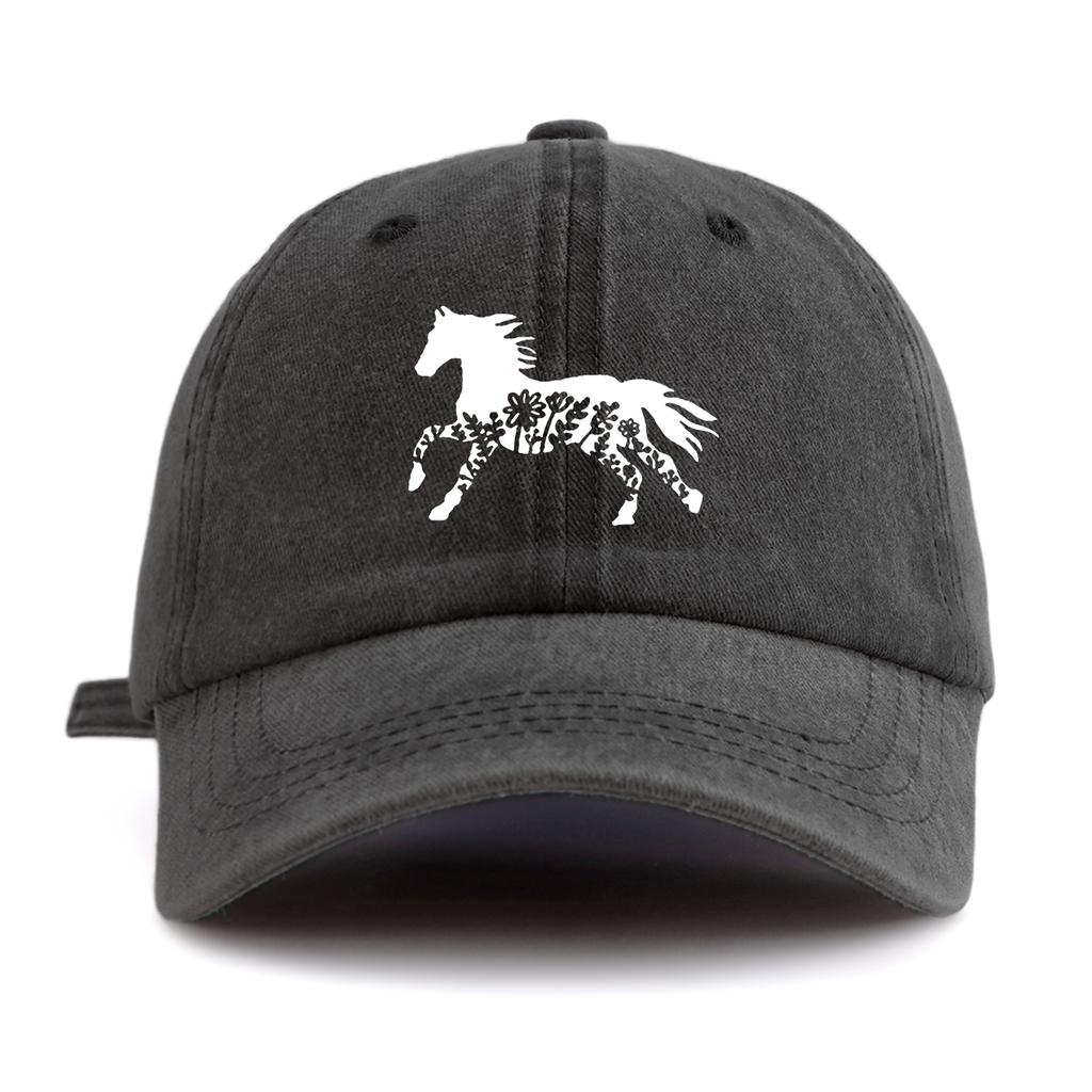 1pc Pinting Horse Print Washed Baseball Cap for Adults  Minimalist Retro Style Casual Soft Adjustable Dad Hat Perfect As Gift