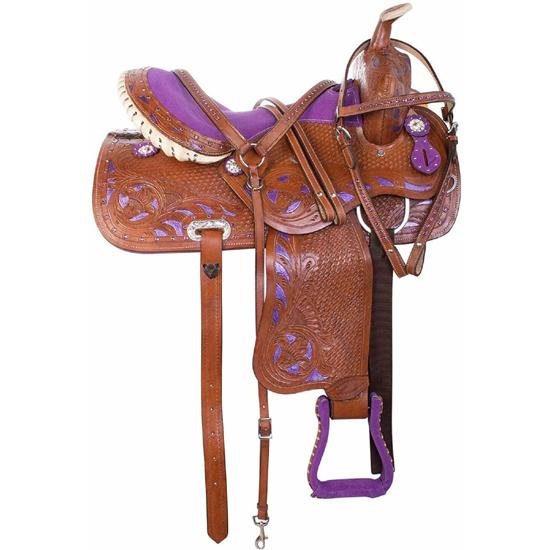 Premium Western Leather Horse Saddle Suede Seat 12 Inch