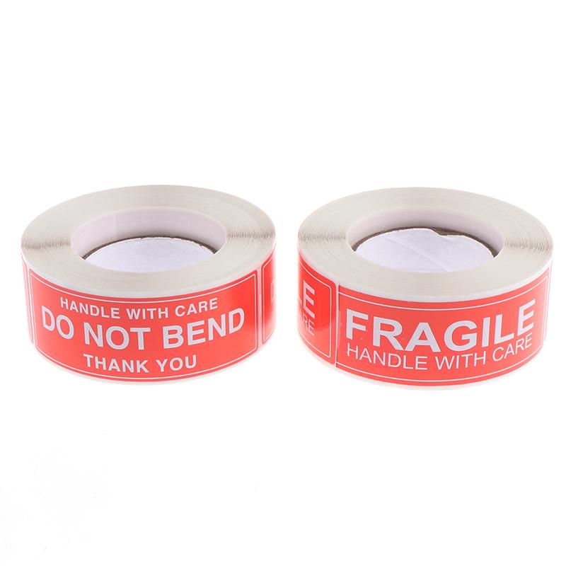 250Pcs Fragile Warning Stickers Handle With Care Do Not Bend Sign Package Decal