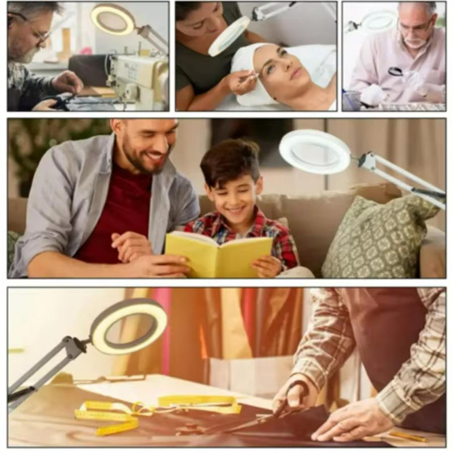 Hot Sell 72LED 8X/10X Magnifier USB 3 Colors LED Magnifying Glass for Soldering Iron Repair/Table Lamp/Skincare Beauty Tools