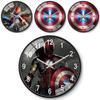 Marvel Captain America Iron Man Spider-Man Muster Wanduhr für Kinderzimmer Dekoration