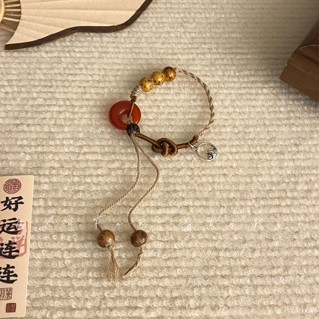 Blue Wave Streamer Mung Bean Glazed Beaded Bracelet Women's High-end Sense Light Luxury Niche New Chinese Cold Sense Versatile Jewelry