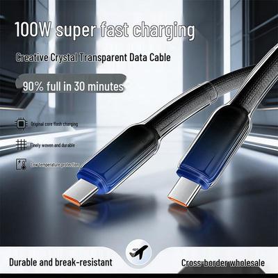 100W Dual Type-C Super Fast Charging Cable for Apple, Huawei, Xiaomi Phones (6A)