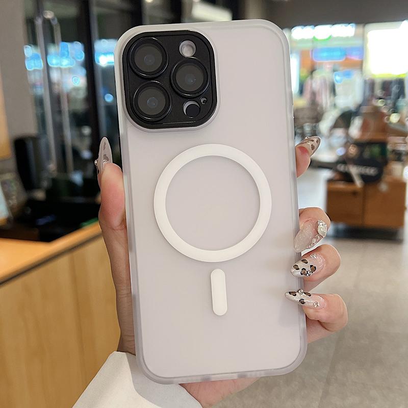 

Магнитный Роскошный Матовый Полупрозрачный Ударопрочный Чехол Для iPhone 16Pro Max 14 13 12 11 15 Pro Max Для Беспроводной Зарядки Magsafe Защитная Крышка For IPhone17ProMax
