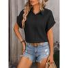 Women's Shirt Summer New Loose Casual Short Sleeve Single Breasted Shirts for Women Fashion Elegant Solid Color Office Ladies Blouses Simple Tops