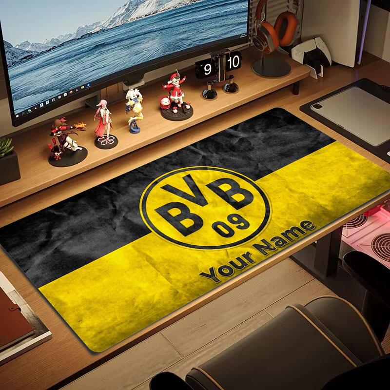 Borussia Individueller Name Große Größe Mauspads Große Gaming-Tischunterlage Rutschfest Laptop Tablet Großes Mauspads XXL Matte Mini-PC Spielmatte Mit Verriegeltem Rand