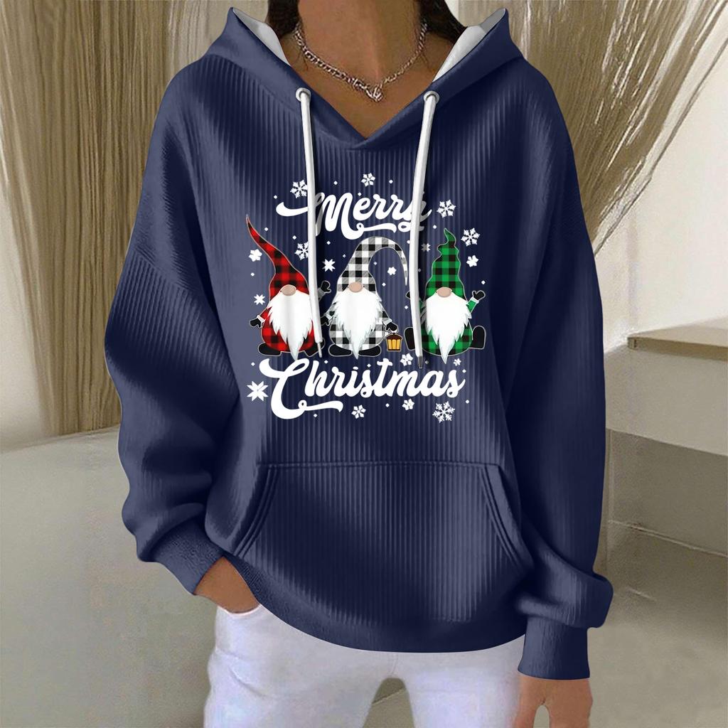 Women's Fashion Casual Christmas Angel Print Pullover Long-Sleeve Sweatshirt