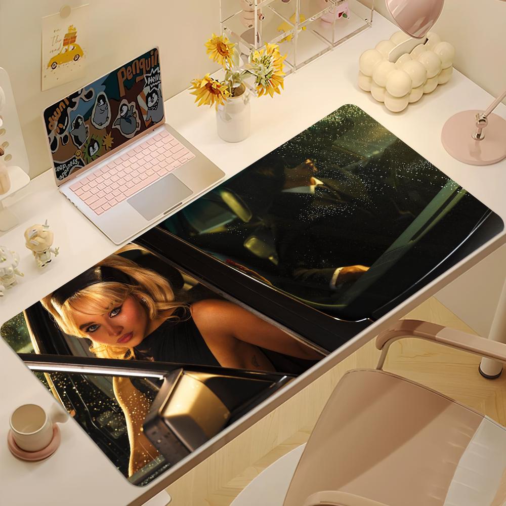 Singer SSabrina CCarpenter Short N Sweet S Mouse Pad Large Desk Mat Keyboard Ergonomic Office Rubber Game PC Nonslip Antifra