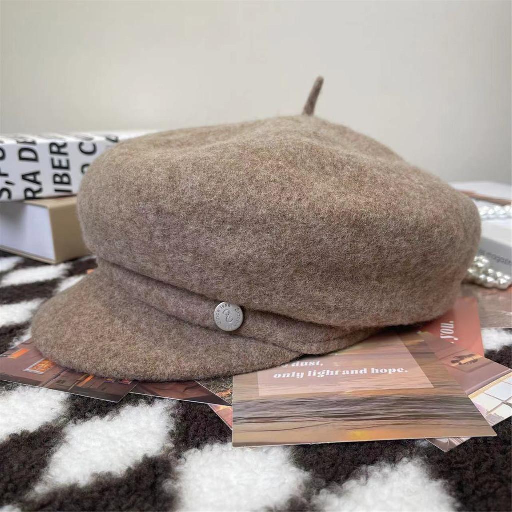Woll-Barett für Damen Herbst Winter Vintage Gestrickt Warmes Modeaccessoire