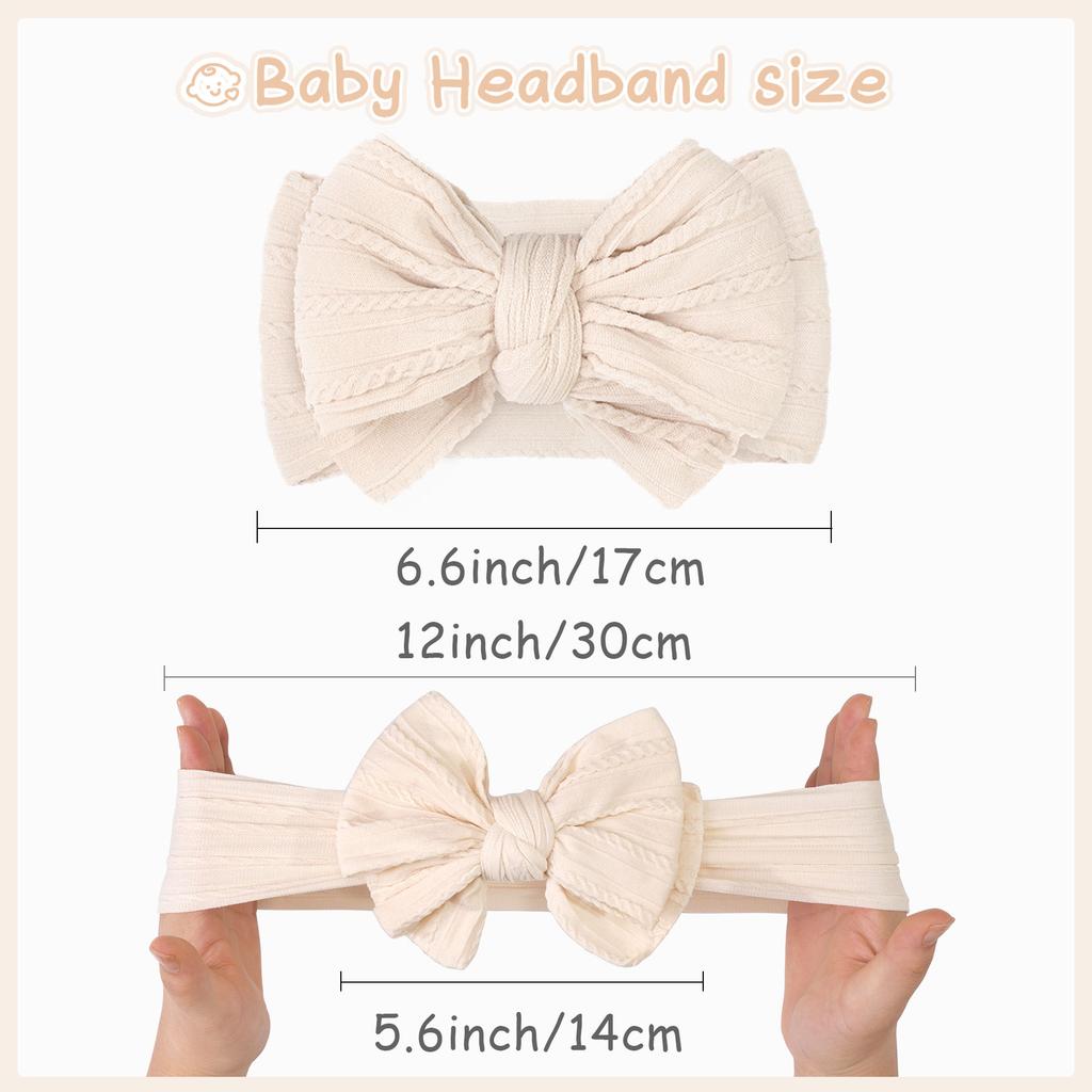 Children's Jacquard Headband Big Bows Newborn Elastic Soft Nylon Headbands For Baby Girl Infant Hair Accessories Kids Headwear