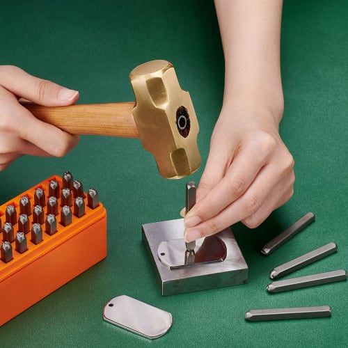 PandaHall Solid Brass Hammer with Wooden Handle, Jewelry Craft Tool, 298x76x30mm, Craft Hammer, Handmade DIY Tool, Durable Hammer, Multifunctional