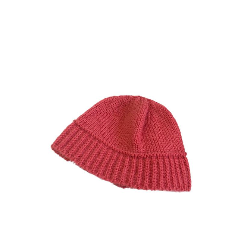 

Vintage Chunky Knit Fisherman Hat Women s Winter Retro Bucket Cap Handmade Woolen Hat Red