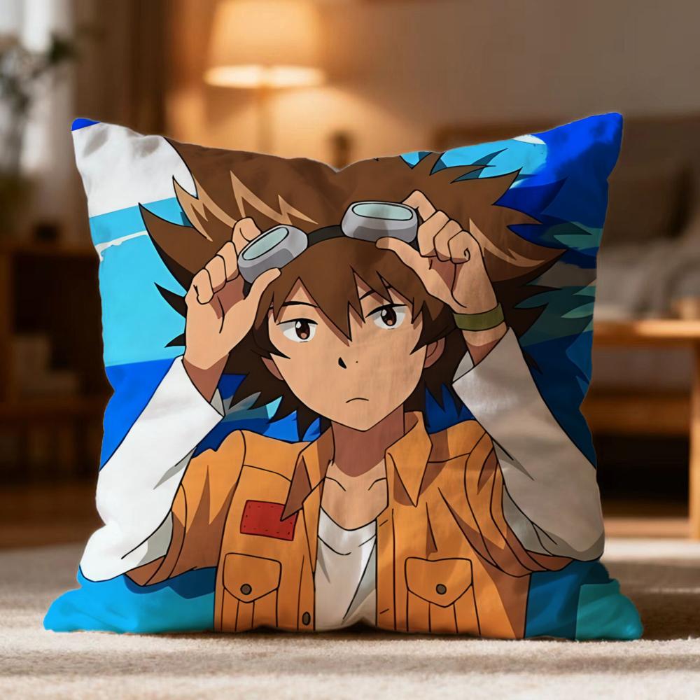 Hot DDigimones Cushion Cover Soft Washable Pillow Case Multi-Scene for Couch Bed Travel Office Use