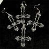 Retro Punk Inverted Cross Five-pointed Star Black Charm Witch Dangle Earrings for Women Gothic Infidels Hallowmas Jewelry Gifts