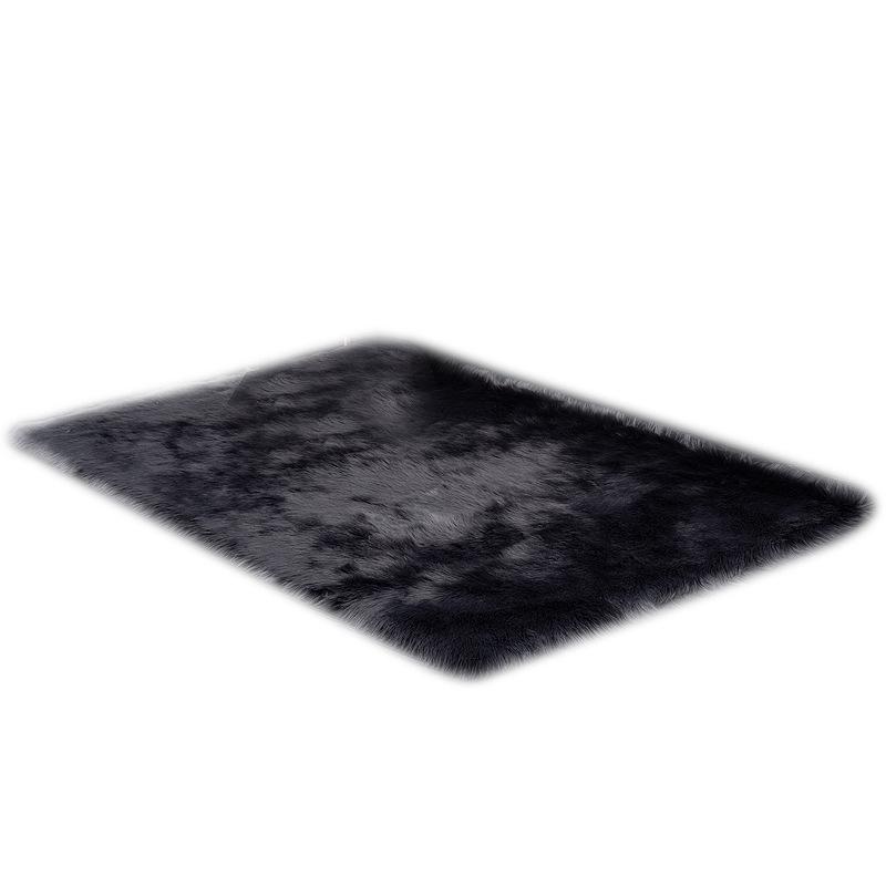 Nordic Style Plush Living Room Carpet - Cute Full Coverage Imitation Wool Rug for Bedroom & Sofa Area.