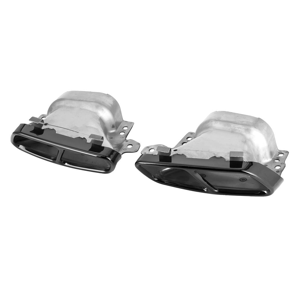 2pcs Quad Exhaust Tips Stainless Steel Fit for MercedesAMG A45 W176 CLA45 C117 20132018(Black Chrome )