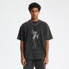 Streetwear Dog Graphic T-Shirt Cotton Washed Black Tshirt Unisex Tops Tees Summer Short Sleeves T Shirt