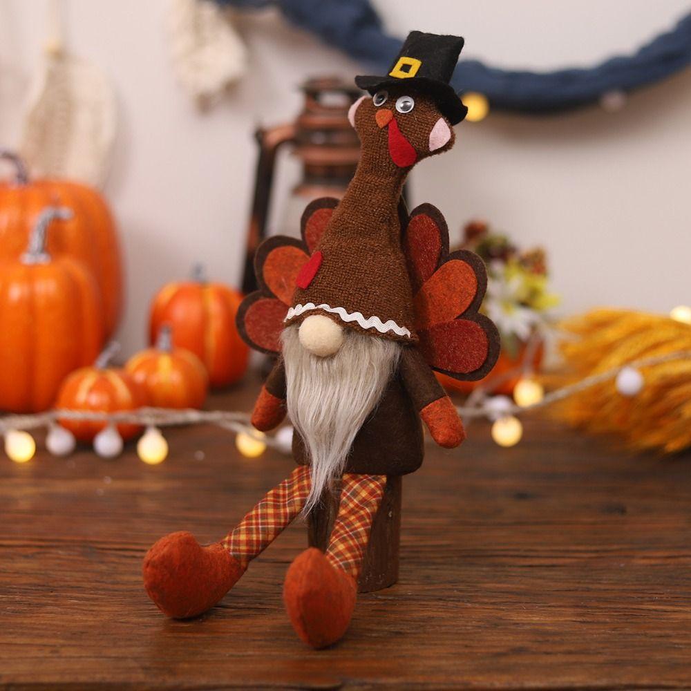 Funny Thanksgiving Turkey Statue Creative Miniature Figurine Sculpture  Home