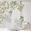 Chinese Style Flower And Bird Landscape Shower Curtain Waterproof Bathroom Curtain Bath Curtains Fabric 3D Printed With Hooks