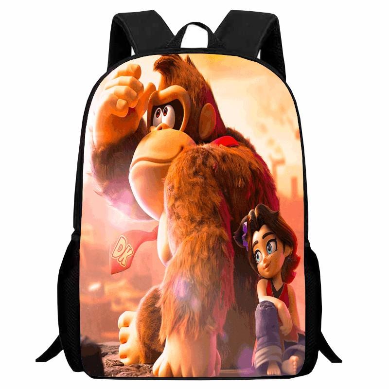 Donkey Kong Bananza, full-open student schoolbag, cartoon backpack, male