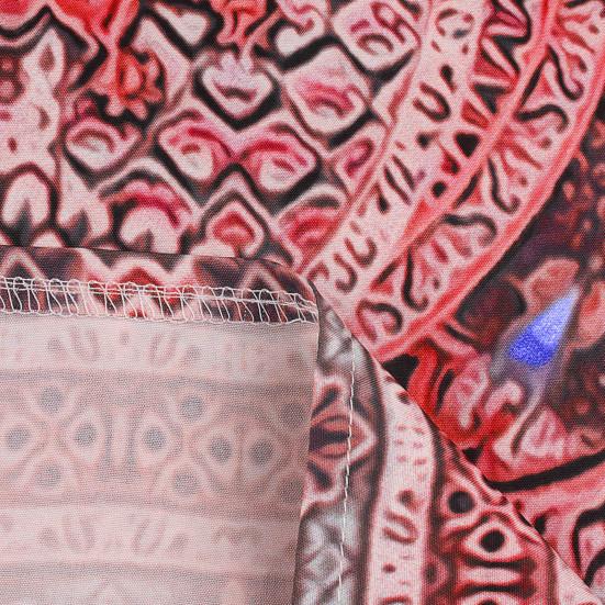 V-Ausschnitt 3/4 Ärmel Shift Design Urlaubs Kleid Ethnischer Stil Bohemia Retro Print Damen Kleid Damen Kleidung