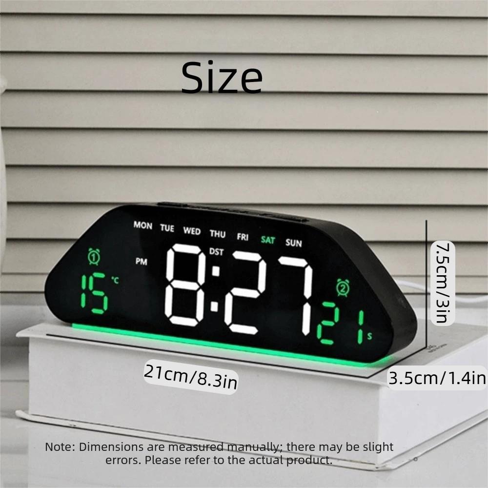 Temperature Display Digital Clock Humidity Display Desk Clock LED Alarm Clock  Living Room