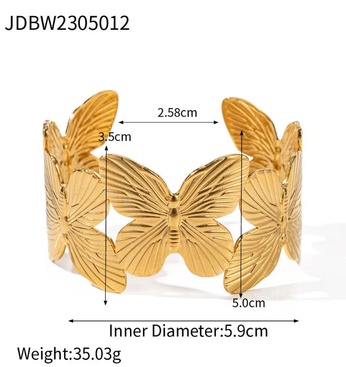 Jieding European & American Style Women's Stainless Steel Zircon Bracelet, Real Gold Plated. 