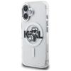 Karl Lagerfeld IML Glitter Karl & Choupette Sketch Logo MagSafe Case for iPhone 16 Transparent