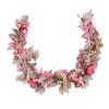 Pink Pumpkins Fall Garland Maple Leaves Thanksgiving Table Centerpiece Autumn Decoration for Home Porch Fireplace Outdoor