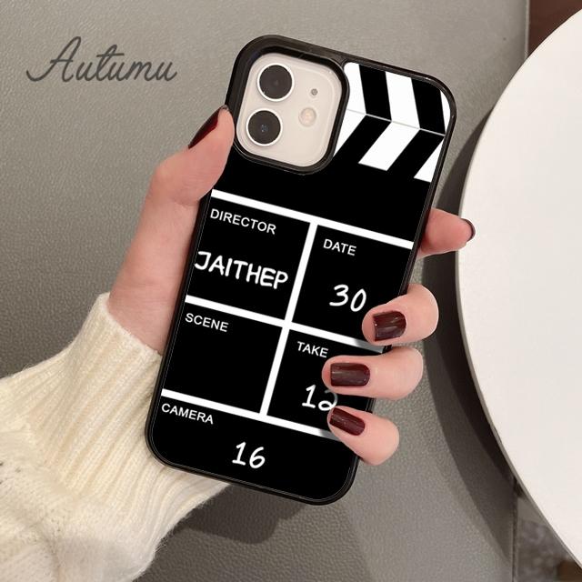 

Чехол для телефона Film Movie Maker с хлопушкой для iPhone 11 12 13 14 Pro Max mini XR XS SE 2020 6S 7 8 Plus Galaxy S21 S22 Samsung S22ultra