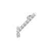 Millenia Ear Cuff Single, Octagonal Cut Imitation Crystal, White, Rhodium Plated Unisex Accessories 5612670