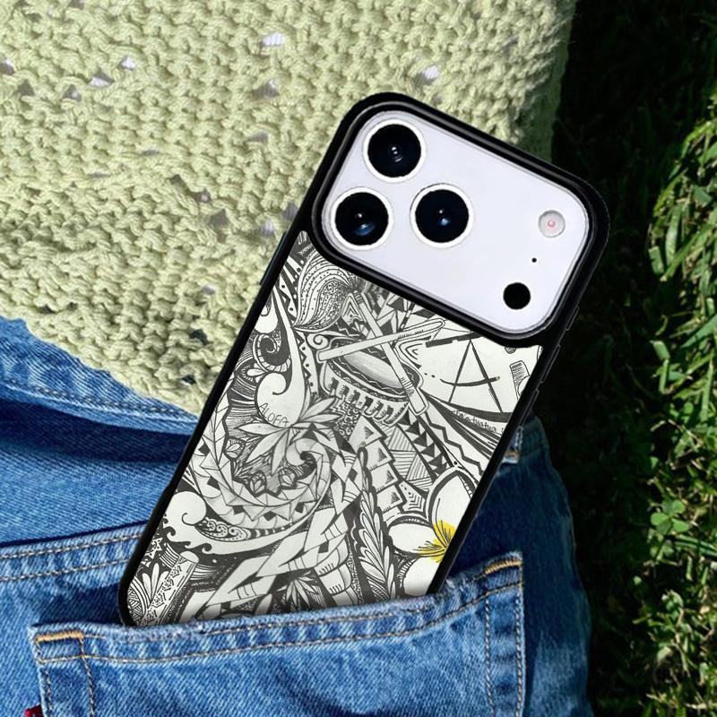 Maori Samoan Polynesian Tribal Soft Mobile Phone Case Compatible with IPhone 17 16 15 14 13 12 11Pro Max 17 Air Cover