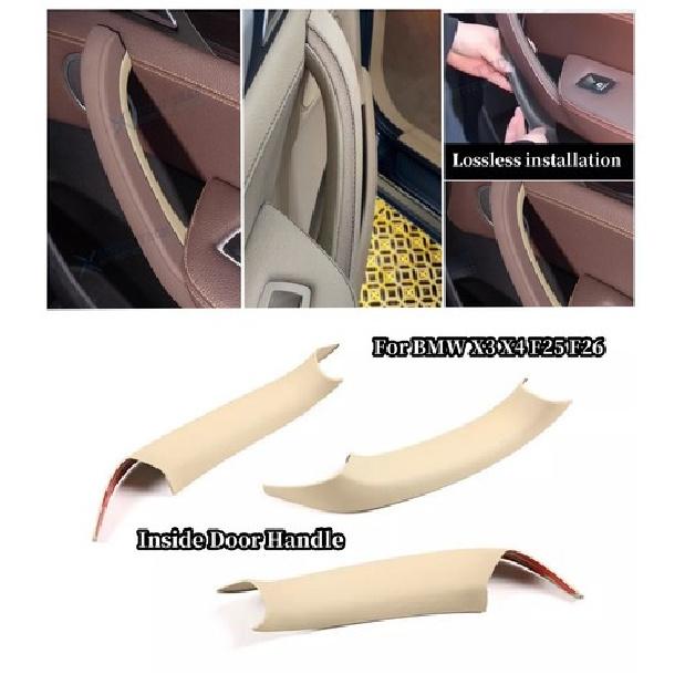 

Beige Inner Door Panel Handle Pull Trim Cover 3Pcs For 2010-2017 BMW X3 F25 F26