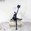 Creative Reading Figures Statue Desk Decoration Ornaments Modern Crafts Abstract Character Metal Sculpture Room Aesthetic Decor
