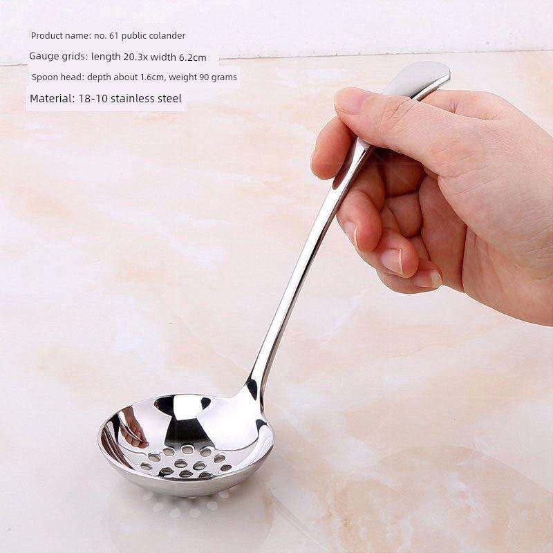 Household Soup Spoon 304J Stainless Steel Spoon Large Head Deepened Soup Spoon Dining Spoon Kitchen Soup Spoon Noodle Spoon