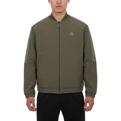 Gestreifte Baseballkragen Reißverschluss Langarm Jacke Herren Jacke KV5948