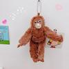 Plysch Orangutang Docka Hänge Mjuk Fluffig Orangutang Nyckelringshänge Gosedjur Ryggsäckshänge för Nyckelring Handväska Skolväska Dekoration