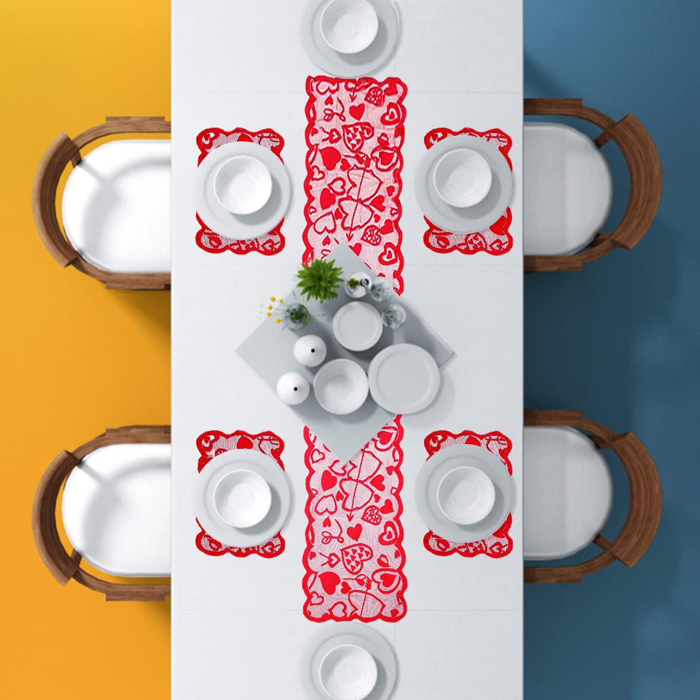 Běžec na stůl Podložka Festivalová dekorace Ubrus Opakovaně použitelný Umělecké řemeslo Polyester Prostírání Sada Ozdoba Hotel Restaurace