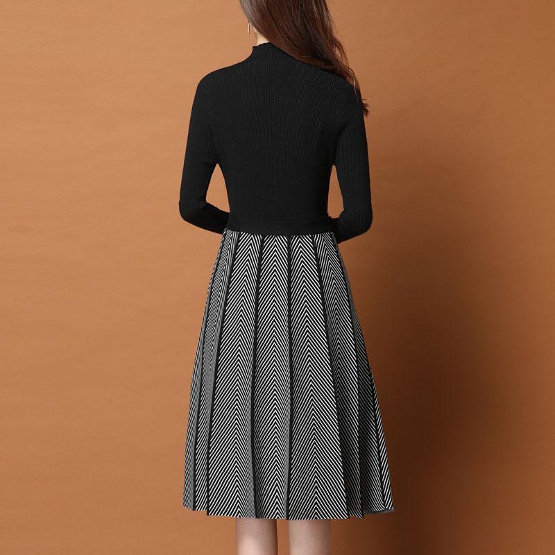 Women's Mid-Length Sweater Dress - Autumn/Winter 2025 New Style, Trendy Knit Over-the-Knee Dress