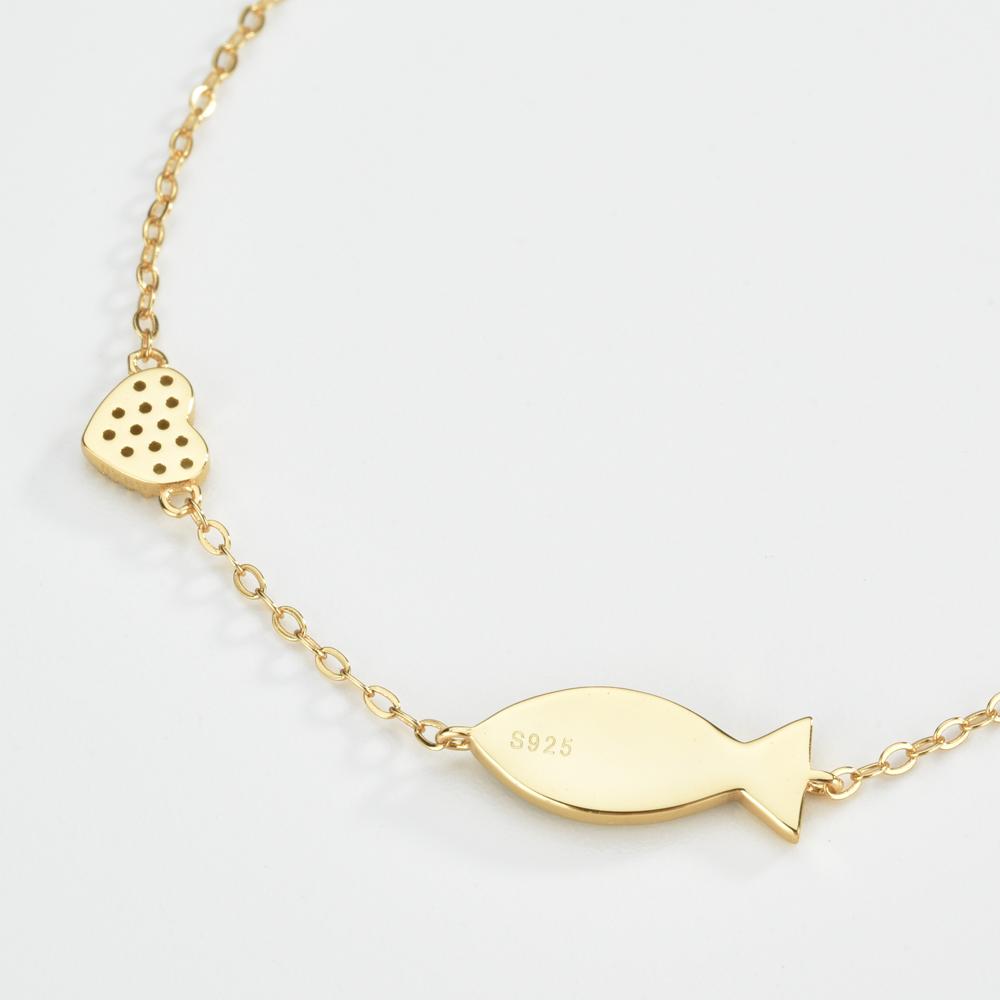 ANDYWEN New 925 Sterling Silver Blue Fish Heart Chain Bracelet Women Luxury Zircon CZ 2023 Rock Punk Fine Jewelry