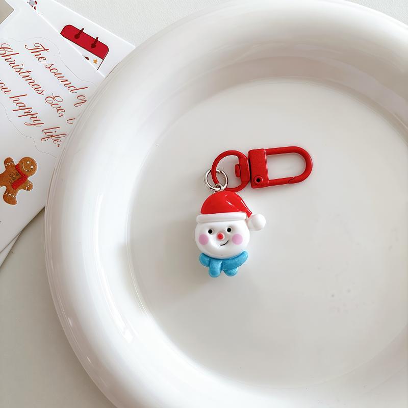 Christmas Cartoon Cute Keychain Santa Claus Elk Snowman Pendant Keyring Backpack Hanging Decoration Year Party Gifts