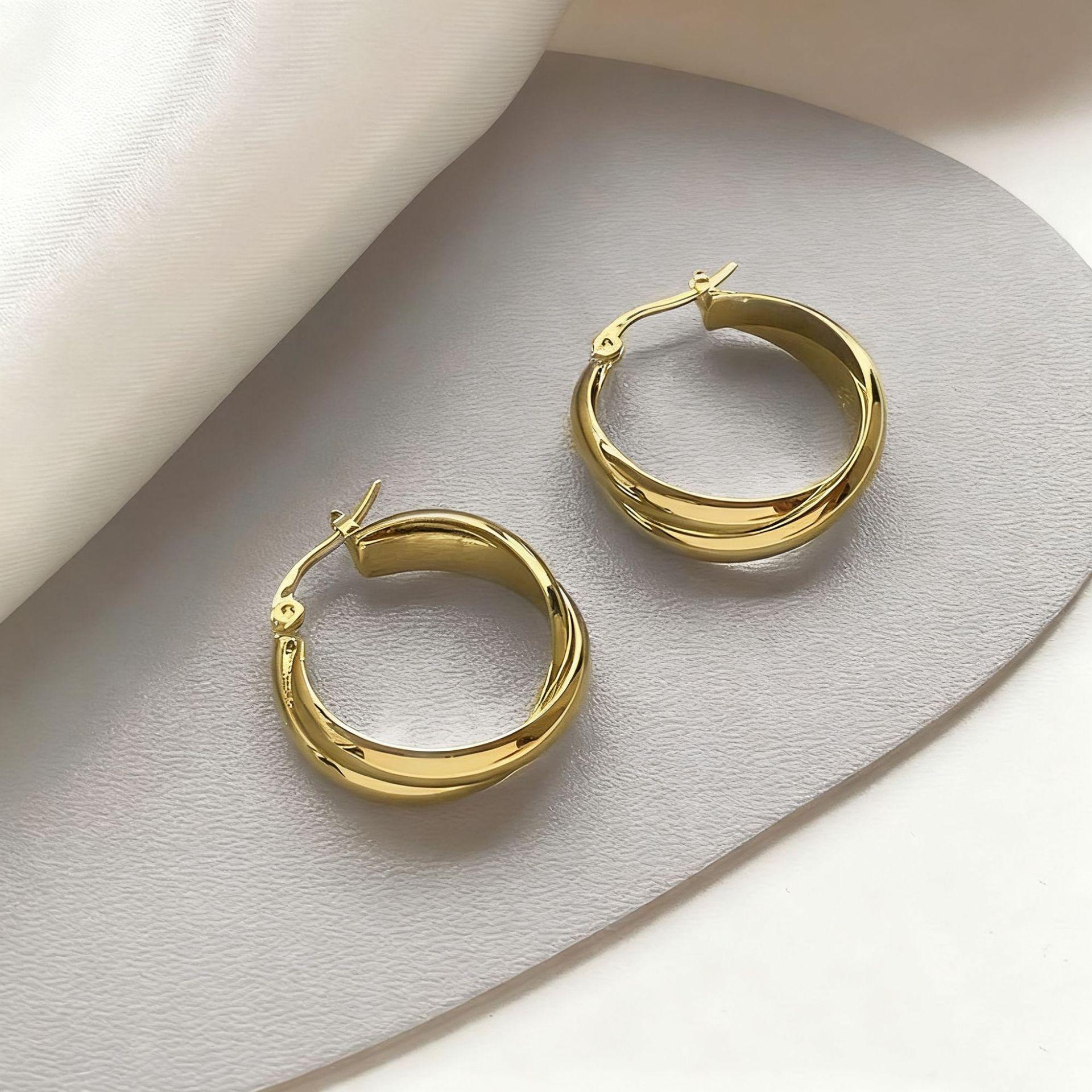 

Retro Simple Double Ring Geometric Earrings Niche High-end Women s Unique Ear Buckle Light Luxury 100% Match Daily Wear Pins