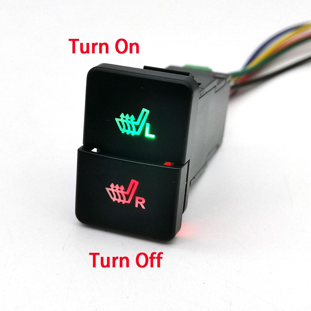 Toyota Corolla Dual-Switch LED Fog Light Buttons: Green for On, Red for Off