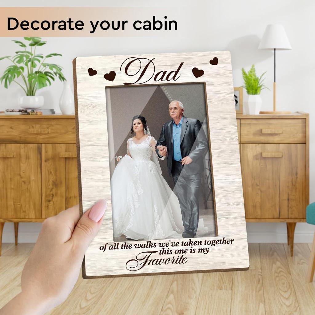 Dad of All The Walks We've Taken Together This One Is My Favorite Wedding frames Wedding photo frames for Father of Bride Gifts Wooden Picture Frames
