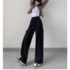 Overalls Women's Loose Casual Sweatpants Autumn and Winter New High-waisted and Thin Drawstring Tied Wide-leg Pants