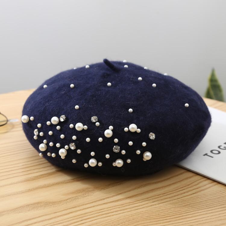 New Many Colors Women Pearl Outdoor Autumn Warm French Ladies Berets